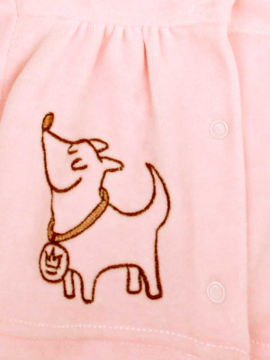 Комплект с капюшоном "Велюр" кофточка и штанишки - Размер 62 - Цвет розовый - Картинка #3