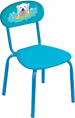 СТУ6 Детский стул (4шт.) (с белым медвежонком 
(моющ. ткань)) - Цвет голубой - Картинка #1